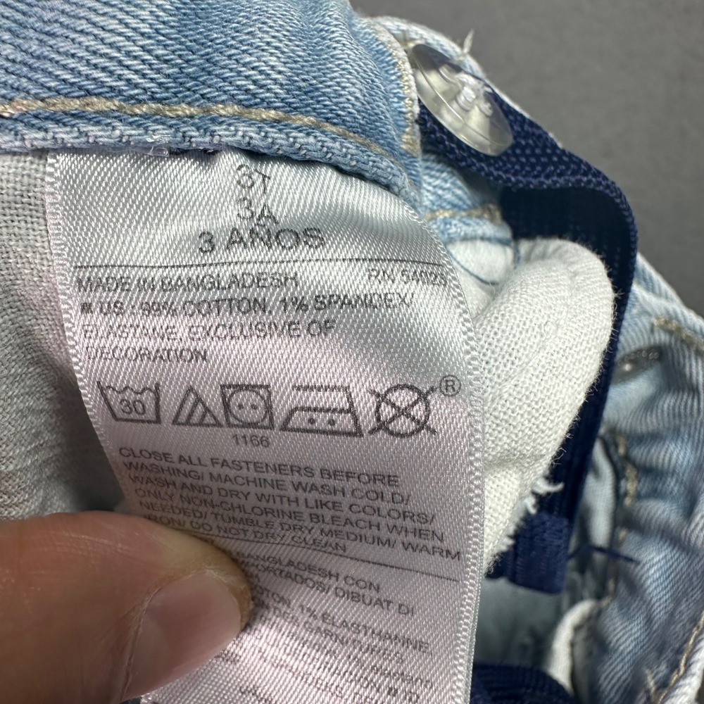 Old Navy Toddler Girls Floral Embroidered Distressed Boyfriend Jeans 3T Blue - Picture 4 of 10